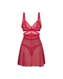 Cupide Desir babydoll et String - Rouge Cupide Desir babydoll et String - Rouge