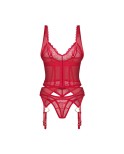 Cupide Desir corset et string - Rouge Cupide Desir corset et string - Rouge