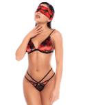 Ensemble lingerie 3 pièces noir et rouge avec soutien-gorge, string et bandeau – Mapalé 80058 Ensemble lingerie 3 pièces noir et rouge avec soutien-gorge, string et bandeau – Mapalé 80058