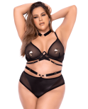 Ensemble 3 pièces grande taille avec accessoires dorés noir - Mapalé Ensemble 3 pièces grande taille avec accessoires dorés noir - Mapalé