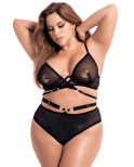 Ensemble 3 pièces grande taille avec accessoires dorés noir - Mapalé Ensemble 3 pièces grande taille avec accessoires dorés noir - Mapalé