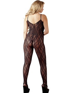 Combinaison en dentelle noire avec large décollecté
