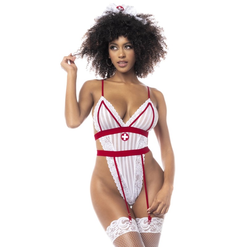 Costume infirmière avec body et serre-tête Costume infirmière avec body et serre-tête