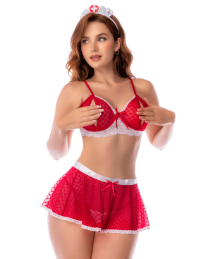 Ensemble infirmière lingerie noir avec jupe – Mapalé