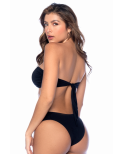 Bikini Bandeau Noir avec Anneau Central Bikini Bandeau Noir avec Anneau Central