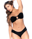 Bikini Bandeau Noir avec Anneau Central Bikini Bandeau Noir avec Anneau Central