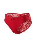 Culotte rouge en dentelle avec nœud en satin Culotte rouge en dentelle avec nœud en satin