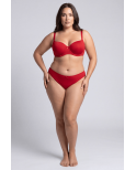 Culotte rouge en dentelle avec nœud en satin Culotte rouge en dentelle avec nœud en satin