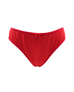 Culotte rouge en dentelle avec nœud en satin