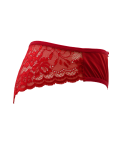 Culotte rouge en dentelle avec nœud en satin Culotte rouge en dentelle avec nœud en satin