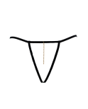 String noir en dentelle avec bijou et chaîne dorée