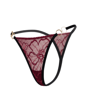 String bordeaux avec anneaux détachables