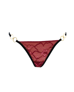 String bordeaux avec anneaux détachables