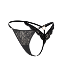 String noir en dentelle avec bijou cœur doré String noir en dentelle avec bijou cœur doré