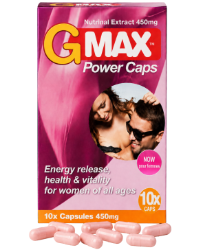 G-MAX Power Caps Boite de 10 gélules – Femme Libido  Vitalité Intime Complément alimentaire