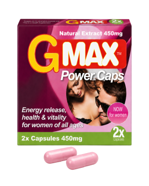 G-MAX Power Caps Boite de 2 gélules – Femme Libido Vitalité Intime Complément alimentaire