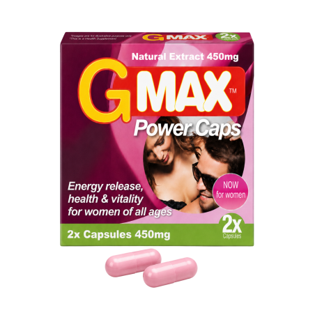 G-MAX Power Caps Boite de 2 gélules – Femme Libido Vitalité Intime Complément alimentaire
