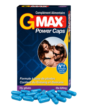 G-MAX Power Caps Boite de 20 gélules – Vitalité  Bien-Être Masculin Complément alimentaire