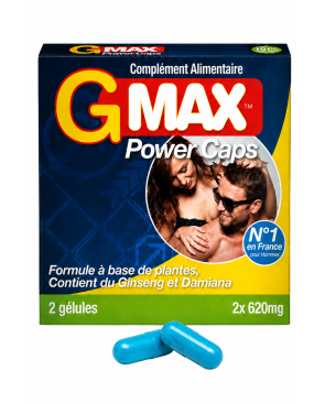 G-MAX Power Caps Boite de 2 gélules – Vitalité Bien-Être Masculin Complément alimentaire