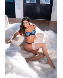 Ensemble 2 pièces transparent bleu poppy avec soutien-gorge brodé et string brésilien - Mapalé Ensemble 2 pièces transparent bleu poppy avec soutien-gorge brodé et string brésilien - Mapalé