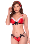 Déguisement Mère Noël 2 pièces avec soutien-gorge et string - Mapalé Déguisement Mère Noël 2 pièces avec soutien-gorge et string - Mapalé