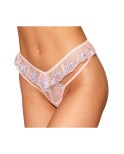String avec broderie florale rose avec taille en forme de « V » String avec broderie florale rose avec taille en forme de « V »