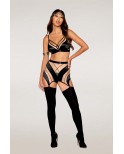 Ensemble Soutien-gorge, jupe porte-jarretelles, string Ensemble Soutien-gorge, jupe porte-jarretelles, string