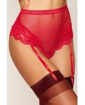 String rouge taille haute avec porte jarretelles intégrés détachables String rouge taille haute avec porte jarretelles intégrés détachables
