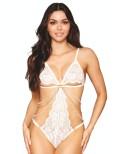 Body blanc avec perles et chainettes Body blanc avec perles et chainettes