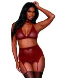 Ensemble 4 pièces soutien gorge, tour de cou, string et porte jarretelles rouge Ensemble 4 pièces soutien gorge, tour de cou, string et porte jarretelles rouge