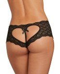Shorty noir de dentelle ouvert et ajouré sur les fesses forme coeur Shorty noir de dentelle ouvert et ajouré sur les fesses forme coeur