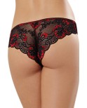 Tanga uni rouge et dentelle noire Tanga uni rouge et dentelle noire