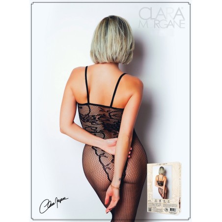 Bodystocking résille imprimé motifs floraux - Le Numéro 13 - Collection Bodystocking 