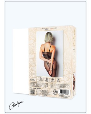 Bodystocking résille imprimé motifs floraux - Le Numéro 13 - Collection Bodystocking 