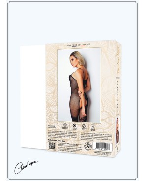 Bodystocking résille noire avec fine bretelles - Le Numéro 6 - Collection Bodystocking 