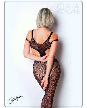 Body noir avec ouverture sexy - Le Numéro 3 - Collection Bodystocking 