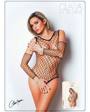 Body noire fine résille - Le Numéro 3 - Collection Body 