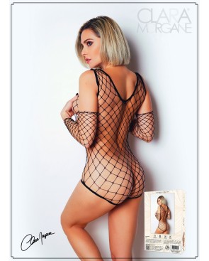 Body noire fine résille - Le Numéro 3 - Collection Body 