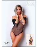 Body noir avec manches 3/4 - Le Numéro 2 - Collection Strass Body noir avec manches 3/4 - Le Numéro 2 - Collection Strass