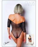 Body noir avec manches 3/4 - Le Numéro 2 - Collection Strass Body noir avec manches 3/4 - Le Numéro 2 - Collection Strass