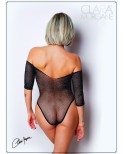 Body noir avec manches 3/4 - Le Numéro 2 - Collection Strass Body noir avec manches 3/4 - Le Numéro 2 - Collection Strass