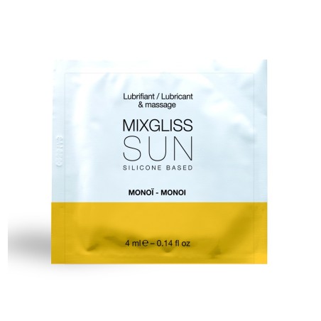 Dosette 2 En 1 Lubrifiant Et Huile De Massage Silicone Mixgliss Sun Monoï  4 ML 