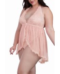 Body string grande taille décolleté effet nuisette ouverte Body string grande taille décolleté effet nuisette ouverte