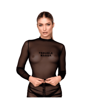 F389 Top transparent noir