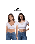 Top sexy court blanc bi matière réversible Top sexy court blanc bi matière réversible
