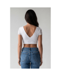 Top sexy court blanc bi matière réversible Top sexy court blanc bi matière réversible