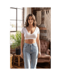 Top sexy court blanc bi matière réversible Top sexy court blanc bi matière réversible
