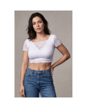 Top sexy court blanc bi matière réversible Top sexy court blanc bi matière réversible