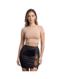 Jupe courte noire Kyra avec zip fonctionnel sur le côté