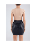 Jupe courte noire Kyra avec zip fonctionnel sur le côté